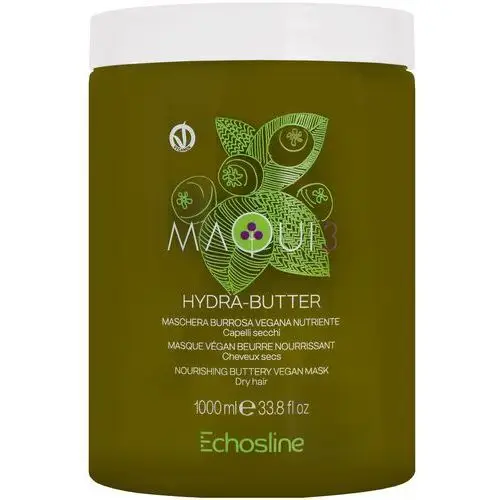 Echosline maqui 3 hydra-butter - wegańska maska do włosów zniszczonych i suchych, 1000ml