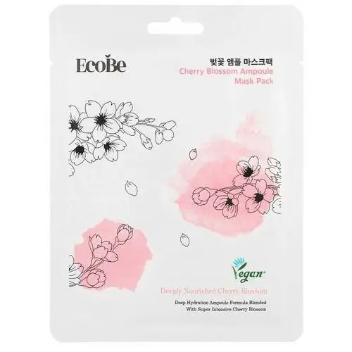 EcoBe Cherry Blossom Ampoule Mask Pack 25ml - maska w płachcie