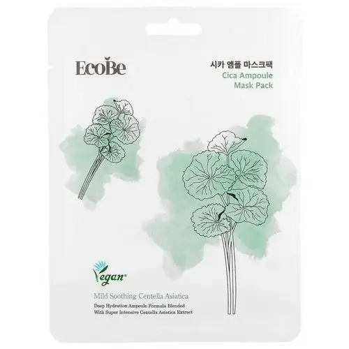 EcoBe Cica Ampoule Mask Pack 25ml - nawilżająca maska w płachcie