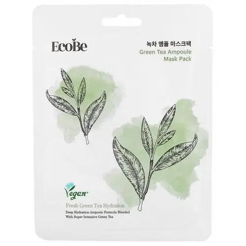 Ecobe green tea ampoule mask pack 25ml - rozjaśniająca maska do twarzy