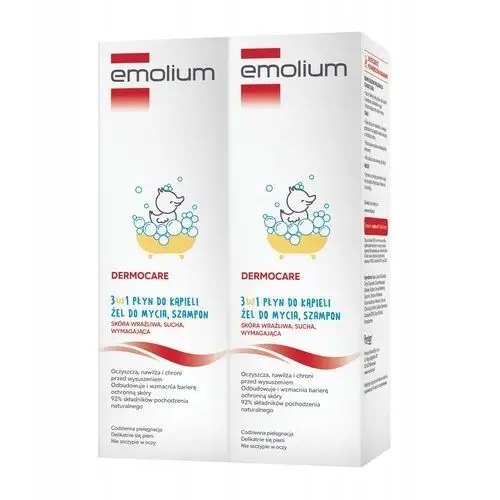 Emolium Dermocare 3w1 Kąpiel, Mycie, Szampon x2