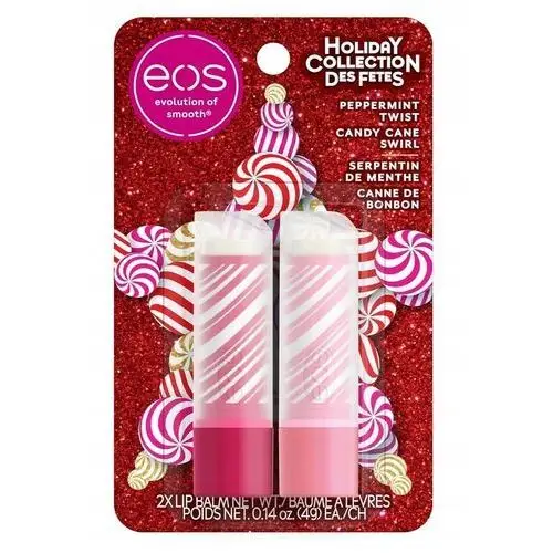 Eos Holiday Collection Peppermint Twist Candy Cane Swirl Balsam Do Ust