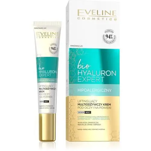 Eveline cosmetics bio hyaluron expert liftingujący multiodżywczy krem pod oczy i na powieki 20ml