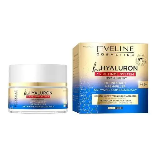 Eveline Cosmetics BioHyaluron 3 x Retinol Liftingujący krem-filler aktywnie odmładzający 50+ gesichtscreme 50.0 ml