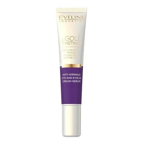 Eveline, Gold & Retinol, Przeciwzmarszczkowy krem-serum pod oczy i na powieki na dzień i noc, 15 ml