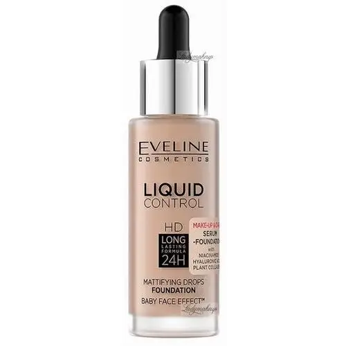 Eveline cosmetics - liquid control - mattifying drops foundation - podkład z niacynamidem w dropperze - 30 ml - 015 light vanilla