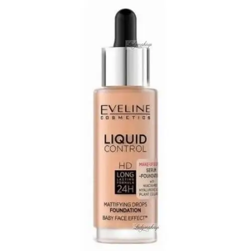 Eveline cosmetics - liquid control - mattifying drops foundation - podkład z niacynamidem w dropperze - 30 ml - 055 honey