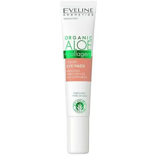 Organic aloe + collagen płynne płatki pod oczy zmniejszające cienie i obrzęki 3 w 1 augenpatches 20.0 ml Eveline cosmetics