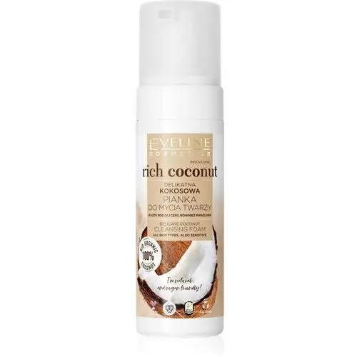 Eveline cosmetics rich coconut delikatna kokosowa pianka do mycia twarzy gesichtsgel 150.0 ml
