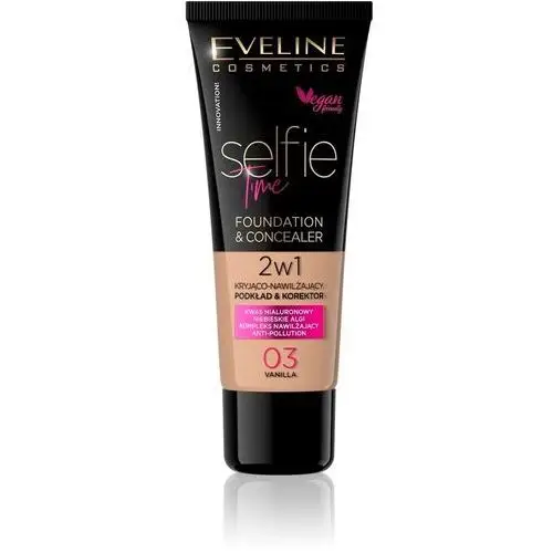 Eveline cosmetics selfie time foundation & concealer kryjąco-nawilżający pokład i korektor 03 vanilla 30ml