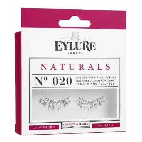 Eylure naturals, sztuczne rzęsy z klejem, efekt naturalny, nr 020