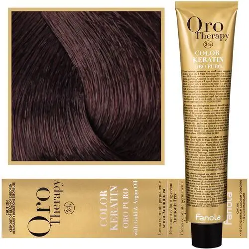 Fanola oro therapy - farba do włosów bez amoniaku, pełna paleta kolorów 4,5