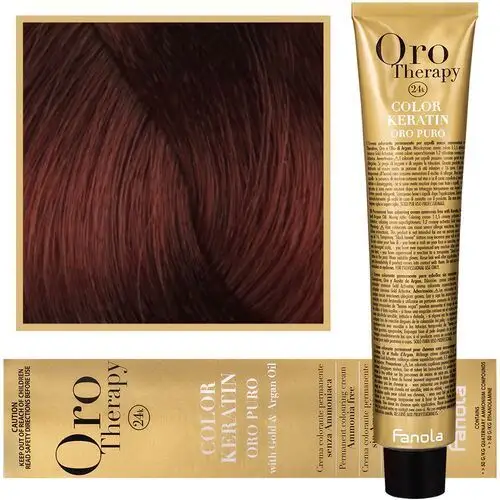 Fanola oro therapy - farba do włosów bez amoniaku, pełna paleta kolorów 6,46
