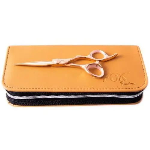 Fox rose gold premium - stalowe nożyczki do strzyżenia włosów