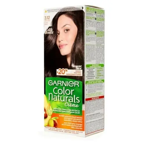 Garnier color naturals creme krem koloryzujący do włosów 3.12 mroźny brąz, kolor brąz