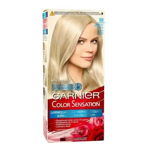 Garnier color sensation cream super lightening superrozjaśniający krem koloryzujący s9 srebrny popielaty blond