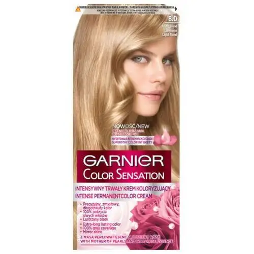 Krem koloryzujący do włosów 8.0 Świetlisty Jasny Blond Garnier, kolor blond