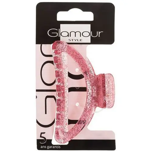 Glamour Klamra różowa z brokatem