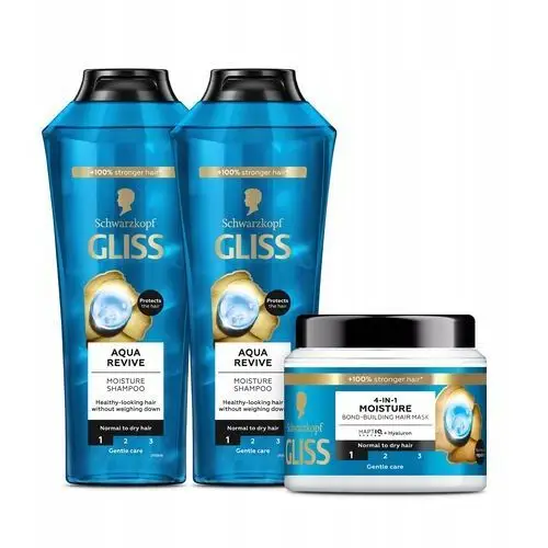 Gliss Aqua Revive szampon 2 x 400 ml maska do włosów 400 ml