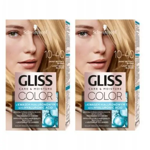 Gliss Color Farba do włosów Jasny Beżowy Blond x2