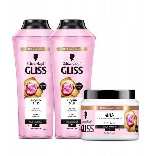 Gliss Liquid Silk szampon 2 x 400 ml maska do włosów 400 ml