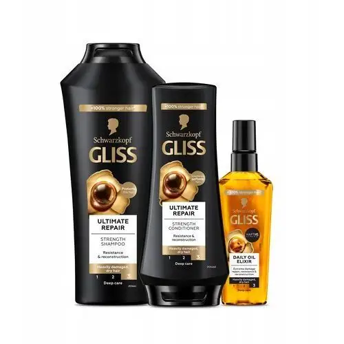 Gliss Ultimate Repair szampon 400ml balsam 200ml Olejek 150ml