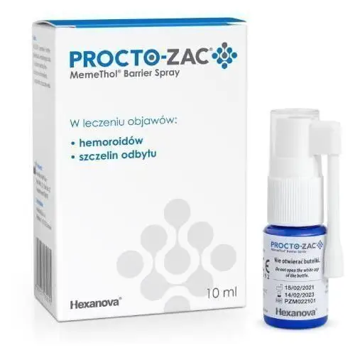 Procto-zac memethol barrier spray na hemoroidy i szczeliny odbytu 10ml Hexanova sp. z o.o