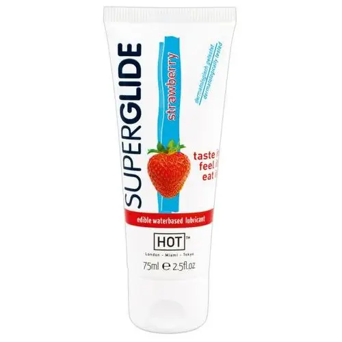 Superglide strawberry - jadalny lubrykant (75ml) Hot