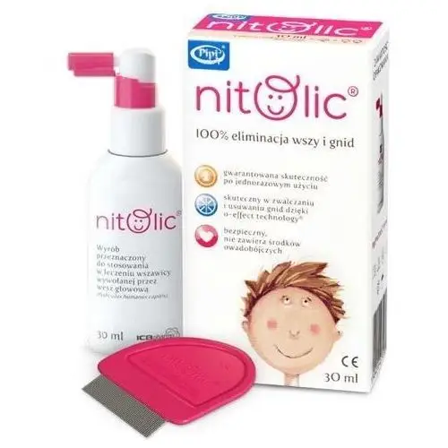 Pipi Nitolic zestaw spray 30ml z grzebieniem