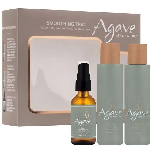 Agave smoothing trio - zestaw wygładzający włosy po zabiegach chemicznych, 2x89ml i 59ml Inebrya