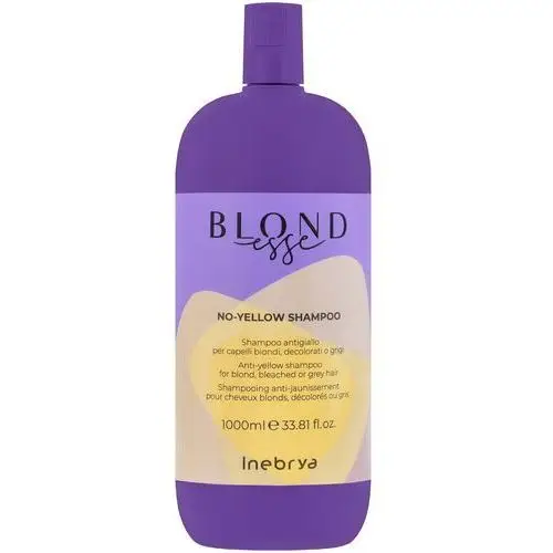 Inebrya blondesse no yellow, szampon do włosów siwych i rozjaśnianych, 1000ml