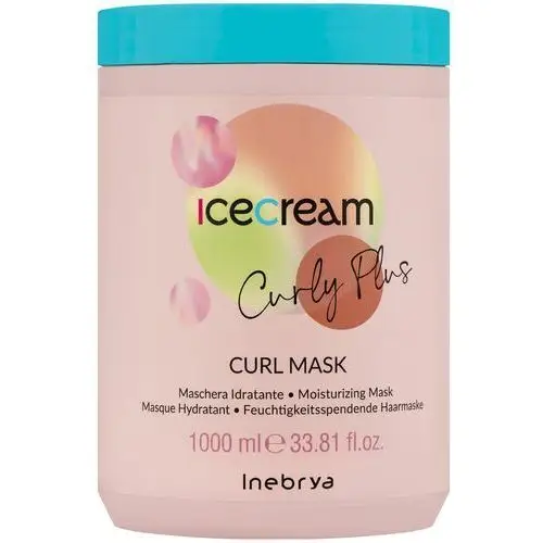 Inebrya Ice Cream Curly Plus - maska do włosów kręconych, falowanych, 1000ml