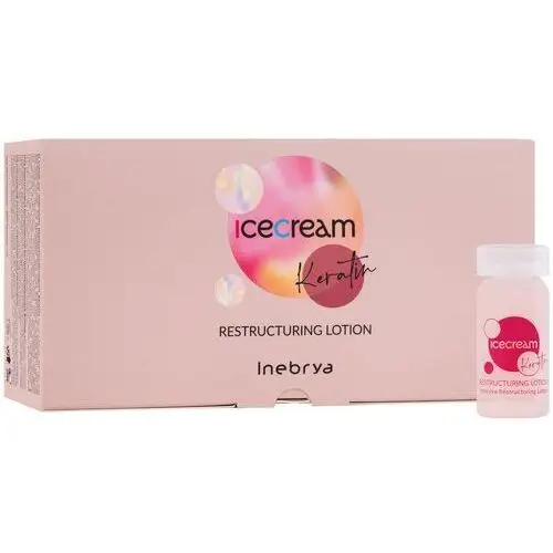 Inebrya Ice Cream Keratin Restructuring Lotion - ampułki do rekonstrukcji włosów, 12x11ml