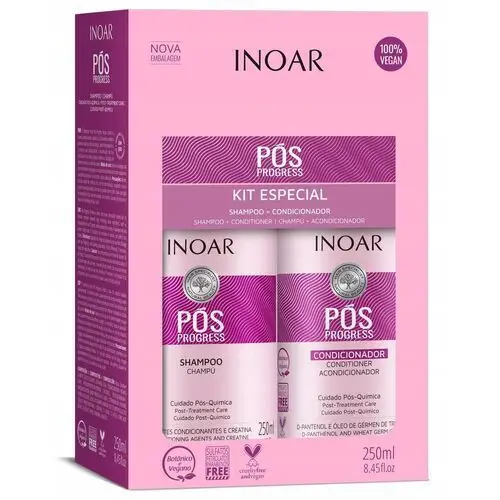 Inoar Duo Pos Progress Szampon 250ml Odżywka 250ml