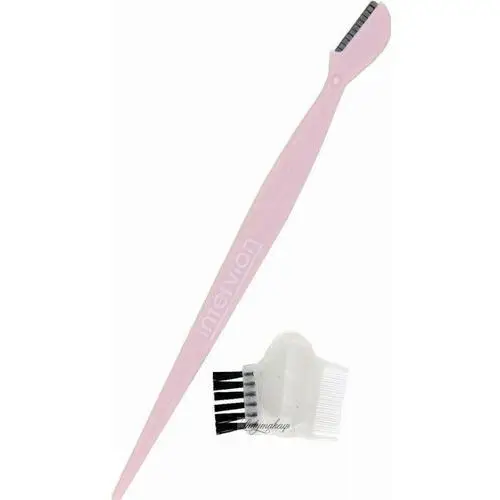 Inter-Vion - Rose Collection - Eyebrow Razor With A Comb Cap - Żyletka do brwi z nakładką z grzebykiem