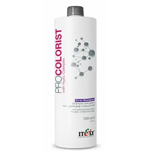 Procolorist silver shampoo szampon usuwający zażółcenia z siwych bądź rozjaśnianych włosów (1000 ml) Itely hairfashion