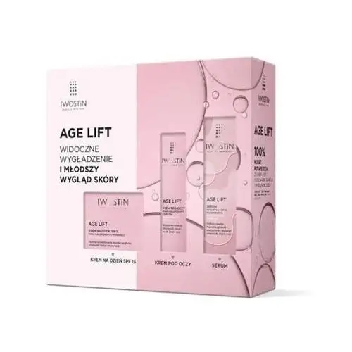 Iwostin Age Lift Zestaw Krem na dzień do skóry normalnej i mieszanej SPF15 50ml + Krem pod oczy 15ml + Serum przeciwzmarszczkowe 30ml