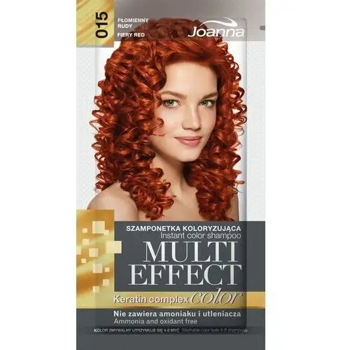 Joanna multi effect szamponetka koloryzująca 015 płomienny rudy 35g, kolor rudy