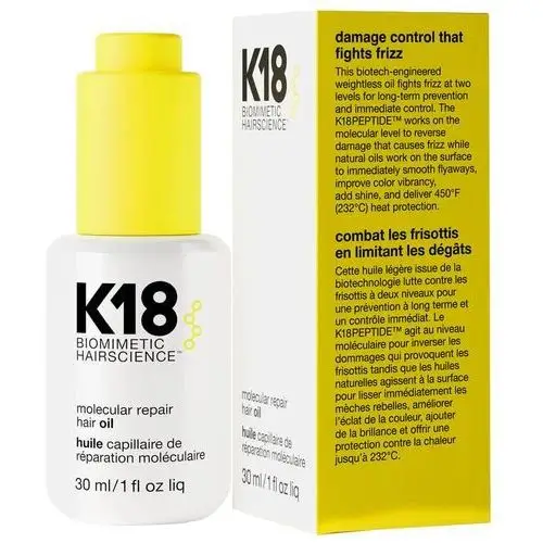 Molecular hair oil - regenerujący olejek do włosów zniszczonych, 30ml K18
