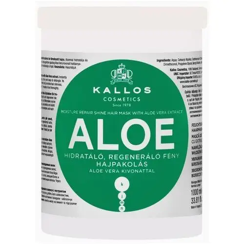 Kallos aloe moisture repair mask - nawilżająco-regenerująca maska do włosów suchych z aloesem, 1000ml