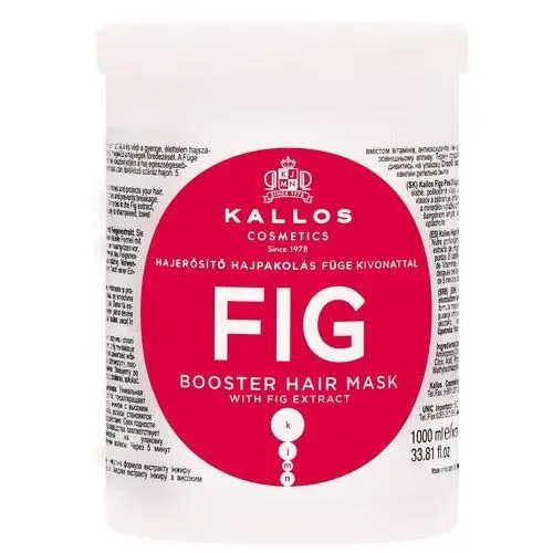 Kallos fig booster mask - wzmacniająca maska do włosów cienkich i słabych z wyciągiem z fig, 1000ml