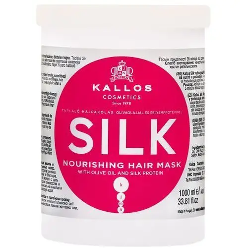 Kallos silk mask - regenerująca maska do włosów suchych i zniszczonych z jedwabiem, 1000ml