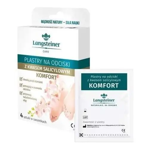 Langsteiner Plastry na odciski z kwasem salicylowym komfort x 4 sztuki