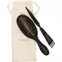 Hair brush wild boar with pouch and cleaner tool black Lenoites Sklep