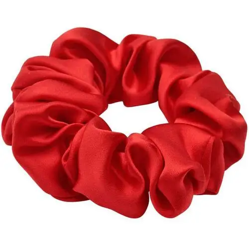 Lenoites mulberry silk scrunchie, red