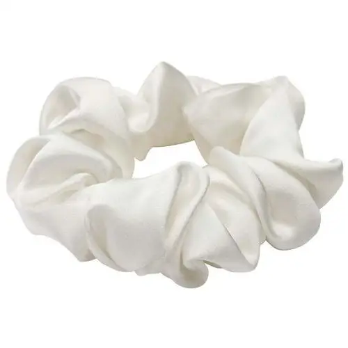 Lenoites Mulberry Silk Scrunchie, White