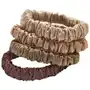 Lenoites Mulberry Silk Skinny Scrunchies, Beige, Light Brown, Brown, Coffee Sklep