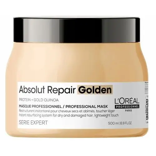 Loreal Absolut Gold Maska Regenerująca Włosy Zniszczone Złota Suche 500 ML