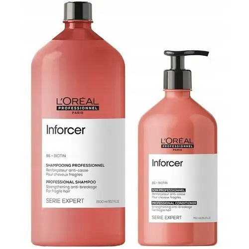 Loreal Inforcer Szampon 1500 Odżywka 750 Zestaw