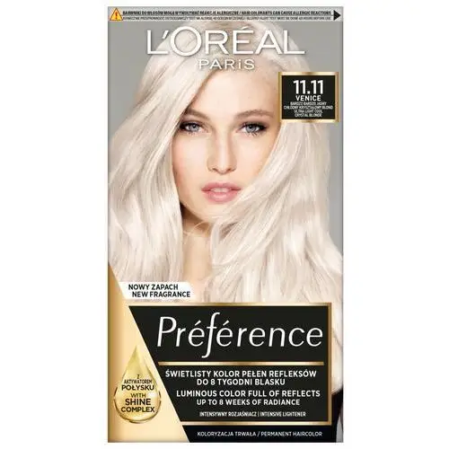 Loreal Preference Farba do włosów nr 11.11 Venice - bardzo bardzo jasny chłodny kryształowy blond 1op., kolor blond